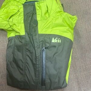 REI Kids Lime and Dark Green Raincoat